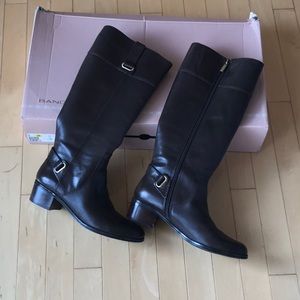 Preowned Bandolino brown leather boots in box